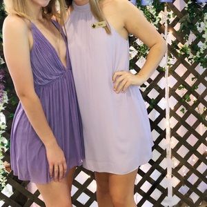 Purple Deep V dress